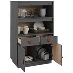 vidaXL Buffet haut Gris 67x40x108 5 cm Bois massif de pin