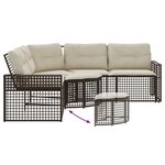 vidaXL Canapé de jardin et coussins et repose-pied en forme de L rotin