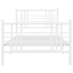 vidaXL Cadre de lit métal sans matelas avec pied de lit blanc 90x200cm