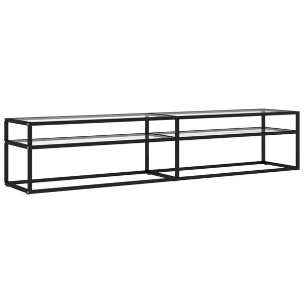 vidaXL Meuble TV transparent 200x40x40 5 cm verre trempé