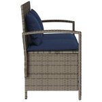 VidaXL Banc de rangement de jardin avec coussin gris résine tressée