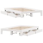vidaXL Cadre de lit sans matelas blanc 120x190 cm bois de pin massif