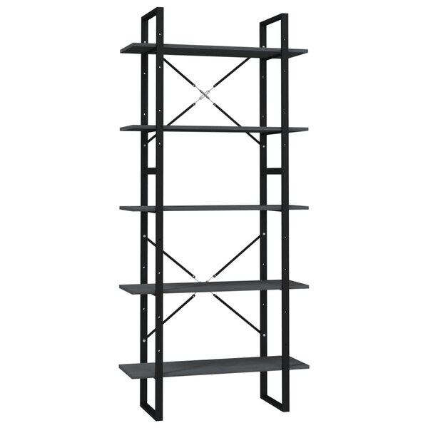 vidaXL Bibliothèque à 5 niveaux Gris 80x30x175 cm Bois de pin