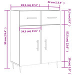 vidaXL Buffet blanc 69 5x34x90 cm bois d'ingénierie