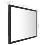 vidaXL Miroir à LED de salle de bain Gris 60x8 5x37 cm Acrylique