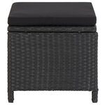 vidaXL Tabourets de jardin lot de 4 avec coussins Résine tressée Noir