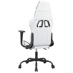 vidaXL Chaise de jeu de massage avec repose-pied Blanc&Noir Similicuir