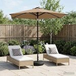vidaXL Parasol de jardin avec lampes LED 230 x 230 cm Polyester Taupe