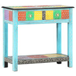 vidaXL Table console peinte à la main 80x35x75 cm Bois de manguier