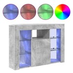 vidaXL Meuble TV LED d'Angle Montage mural Gris béton 103 x 40 x 68 cm