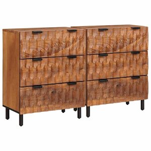 vidaXL Buffet 2 Pièces Finition Acacia Brun 60 x 33 x 75 cm