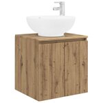 vidaXL Vanité de lavabo mural Chêne artisanal 49 5 x 44 5 x 65 cm