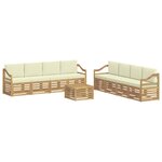 vidaXL Ensemble de canapés d'extérieur 9 pc Blanc et crème Polyester