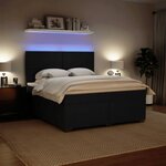 vidaXL Sommier à lattes de lit avec matelas Noir 180x200 cm Velours