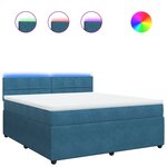 vidaXL Sommier à lattes de lit et matelas bleu 180x200 cm velours