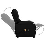 vidaXL Fauteuil de massage Noir Tissu