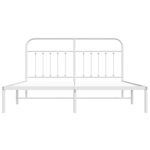 vidaXL Cadre de lit métal sans matelas et tête de lit blanc 180x200 cm