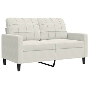 vidaXL Canapé à 2 places Crème 120 cm Velours