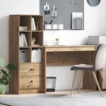 vidaXL Bureau avec rangement 2 Pièces chêne artisanal 100 x 40 x 76 cm