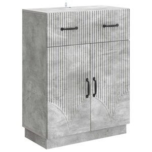 vidaXL Buffet Gris béton 66 x 34 5 x 87 cm Bois d'ingénierie