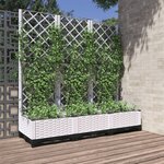 vidaXL Jardinière avec treillis Blanc 120x40x121 5 cm PP