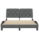 vidaXL Cadre de lit sans matelas gris foncé 140x200 cm tissu