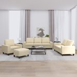 vidaXL Ensemble de canapés 4 Pièces crème tissu