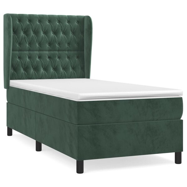 vidaXL Sommier à lattes de lit et matelas Vert foncé 80x200 cm Velours