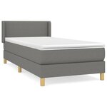 vidaXL Sommier à lattes de lit et matelas Gris foncé 90x190 cm Tissu