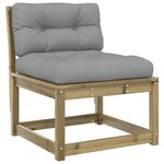 vidaXL Canapé de jardin avec coussins bois de pin imprégné