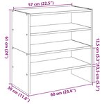 vidaXL Étagères à chaussures 2 Pièces empilable vieux bois 60x30x30 5 cm