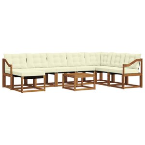 vidaXL Ensemble de canapés d'extérieur 9 pc Naturel et Crème