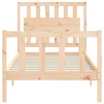 vidaXL Cadre de lit avec tête de lit 90x200 cm bois massif