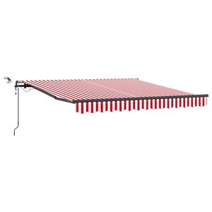 vidaXL Auvent rétractable automatique avec LED rayé rouge et blanc 350x250 cm