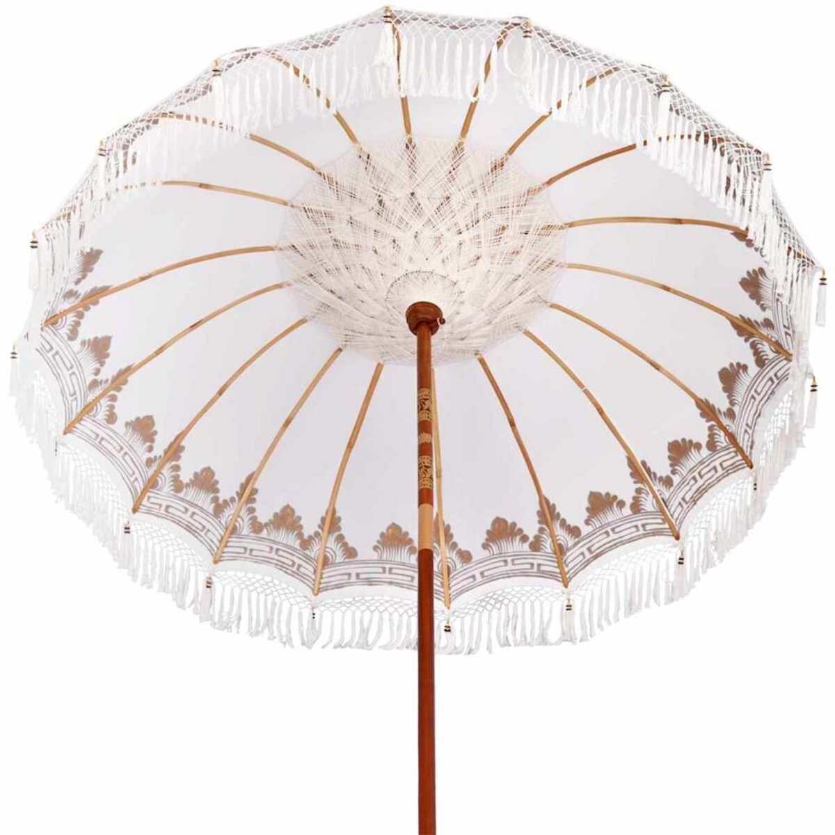 VidaXL Parasol Balinais 260 Rose 210-220 Cm Coton Et Bois Massif - La Poste
