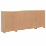 vidaXL Buffet avec lumières LED chêne sonoma 163x37x67 cm