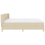 vidaXL Lit box spring avec matelas en crème  200 x 200 cm en tissu
