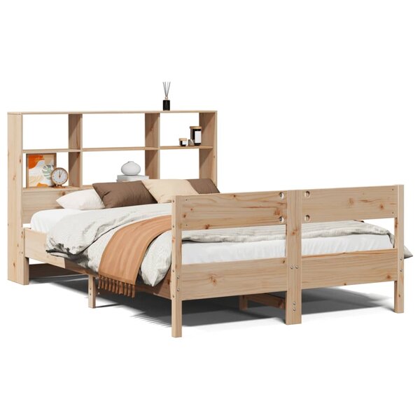 vidaXL Lit bibliothèque sans matelas 160x200 cm bois massif de pin