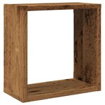 vidaXL Étagères cube murales 4 Pièces vieux bois 30x15x30 cm
