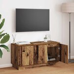 vidaXL Meuble TV avec LED Bois Ancien 100 x 38 x 49 cm