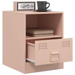 vidaXL Table de chevet rose 34 5x39x44 cm acier