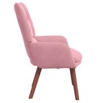 Fauteuil Relaxant en Velours Rose