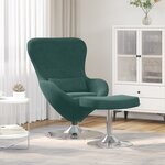 vidaXL Fauteuil Œuf avec Pouf Vert Foncé en Velours