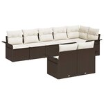 vidaXL Ensemble de canapé de jardin 8 Pièces Marron Poly rotin