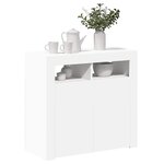 vidaXL Buffet avec lumières LED Blanc 80x35x75 cm