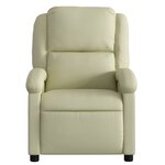 vidaXL Fauteuil de massage inclinable crème cuir véritable