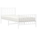 vidaXL Cadre de lit métal sans matelas avec pied de lit blanc 90x200cm