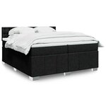 vidaXL Sommier à lattes de lit avec matelas Noir 200x200 cm Tissu