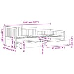 vidaXL Lit de jour avec tiroirs sans matelas 90x190 cm bois massif