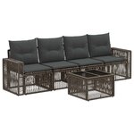 vidaXL Ensemble de canapé de jardin 5 Pièces Gris et Gris foncé polyrotin